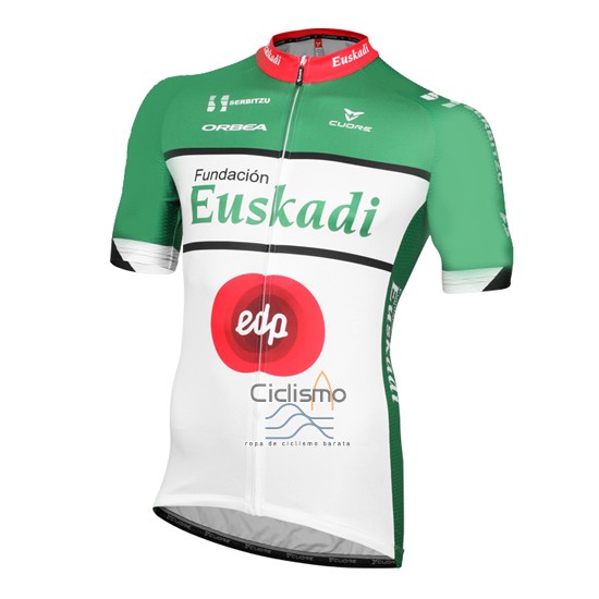 Euskadi Ropa Ciclismo Culotte Corto 2016 Hombre Mangas Cortas Negro y Verde